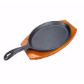 Cast Iron Fajita Pan And Wooden Tray Set